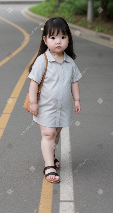 South korean infant girl with  brown hair