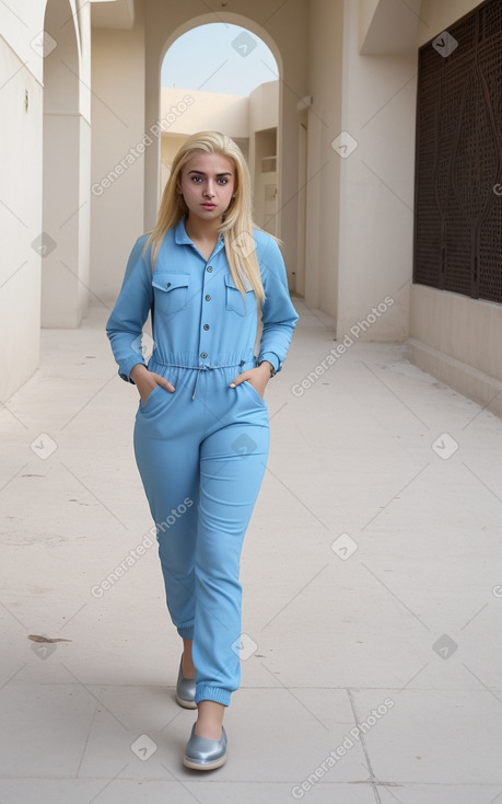 Bahraini young adult female with  blonde hair