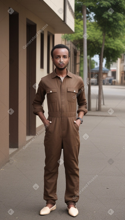 Ethiopian adult male with  brown hair