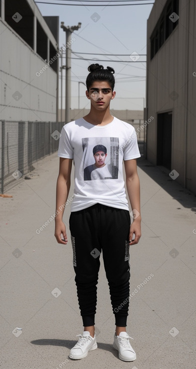 Kuwaiti teenager boy with  white hair