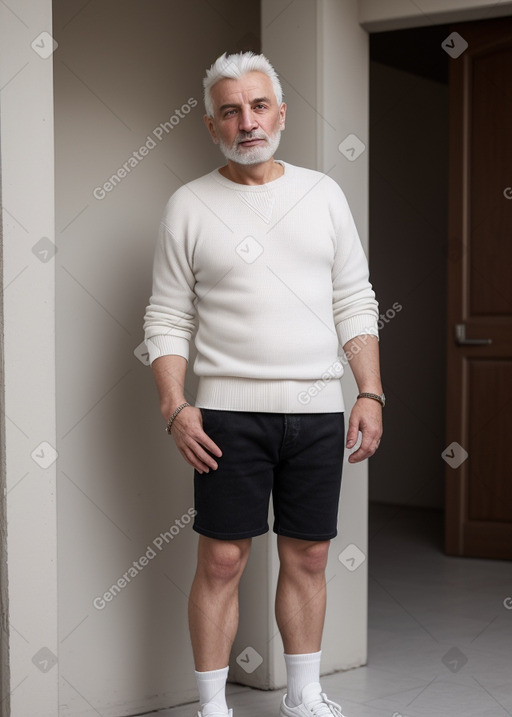 Albanian 45 years male with  white hair