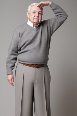 Russian elderly male with  gray hair