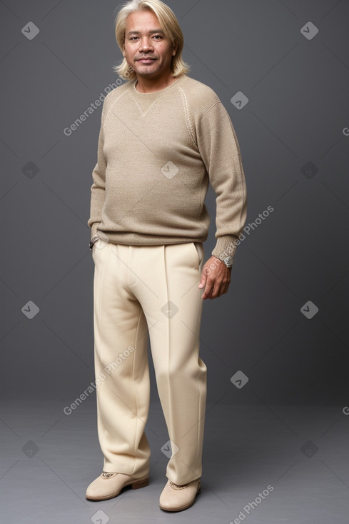 Bolivian middle-aged male with  blonde hair