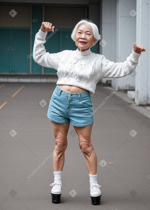 Vietnamese elderly female with  white hair