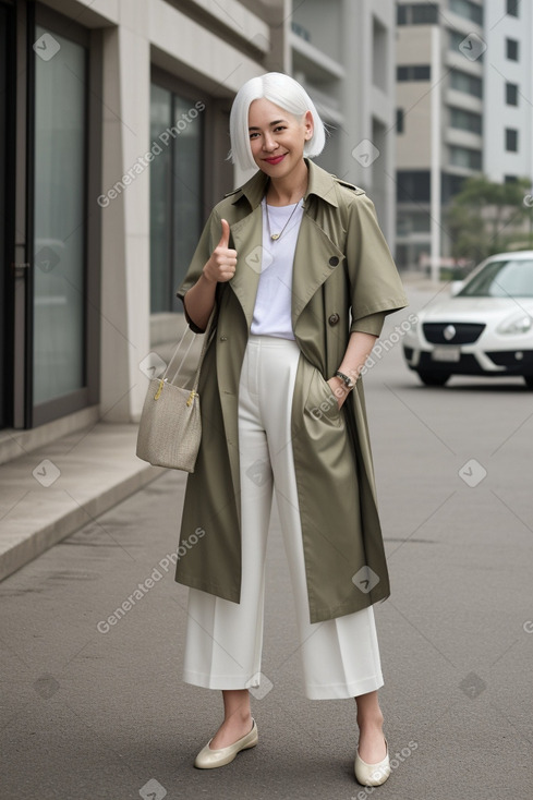 Thai adult non-binary with  white hair