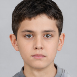 Neutral white child male with short  brown hair and brown eyes