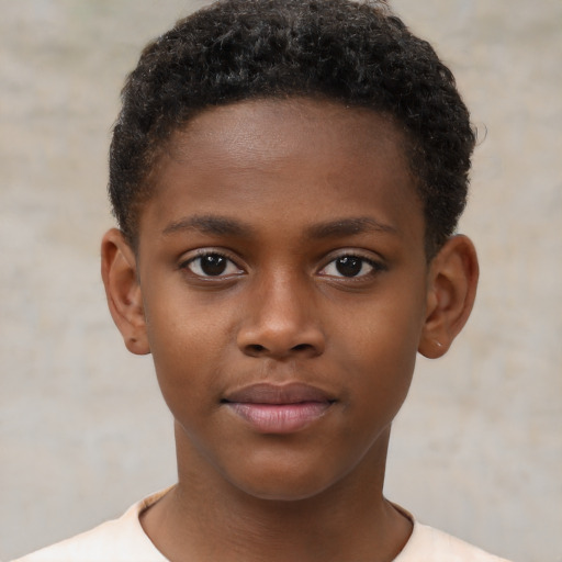 Neutral black child male with short  brown hair and brown eyes