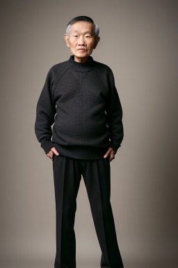 Vietnamese elderly male with  black hair