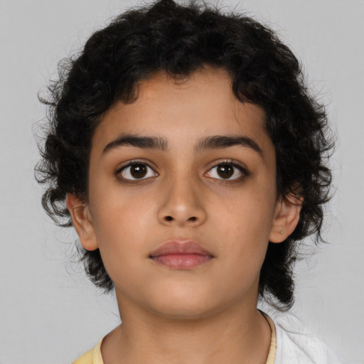 Neutral latino young-adult female with short  brown hair and brown eyes