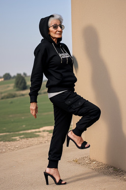 Jordanian elderly female with  black hair