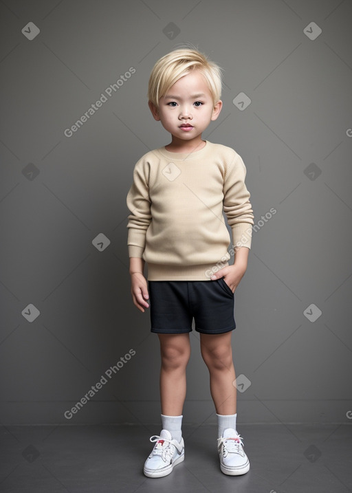 Vietnamese child boy with  blonde hair