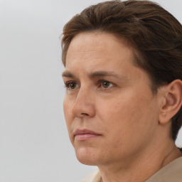 Neutral white adult male with short  brown hair and brown eyes
