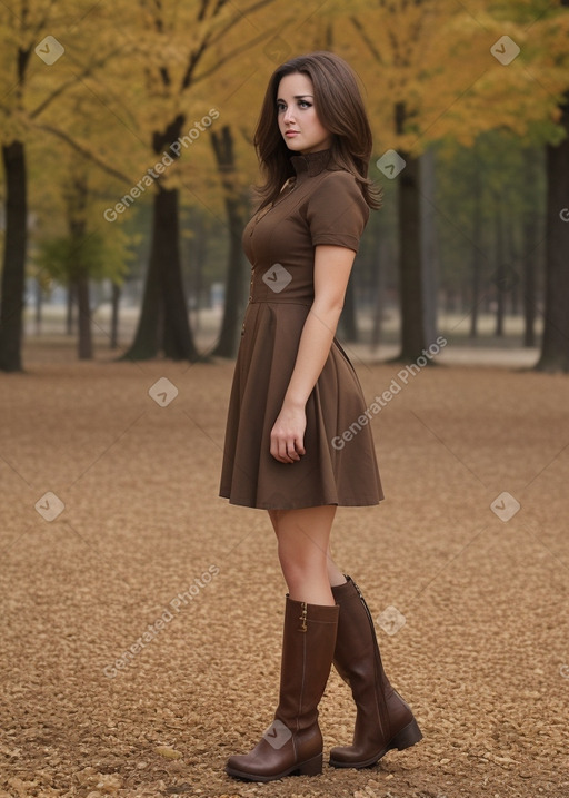 Macedonian adult female with  brown hair