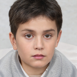 Neutral white child male with short  brown hair and brown eyes