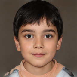 Neutral white child male with short  brown hair and brown eyes