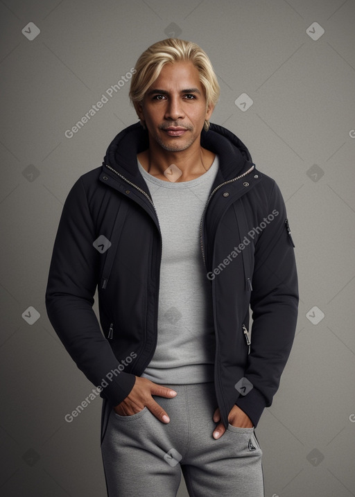 Venezuelan 45 years male with  blonde hair