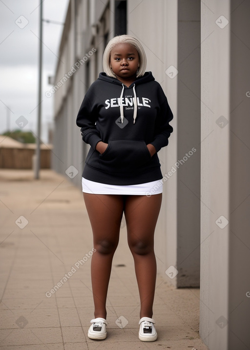 Senegalese teenager girl with  white hair