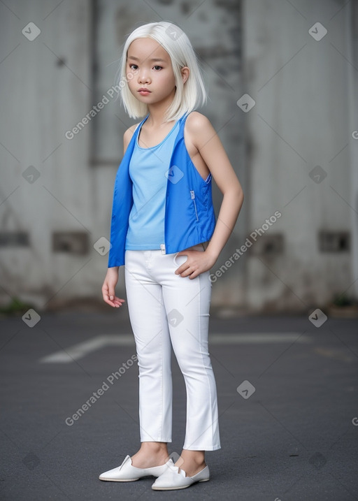 Vietnamese child female with  white hair