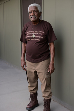 African american elderly male with  brown hair