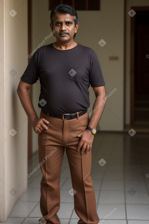 Sri lankan middle-aged male with  brown hair