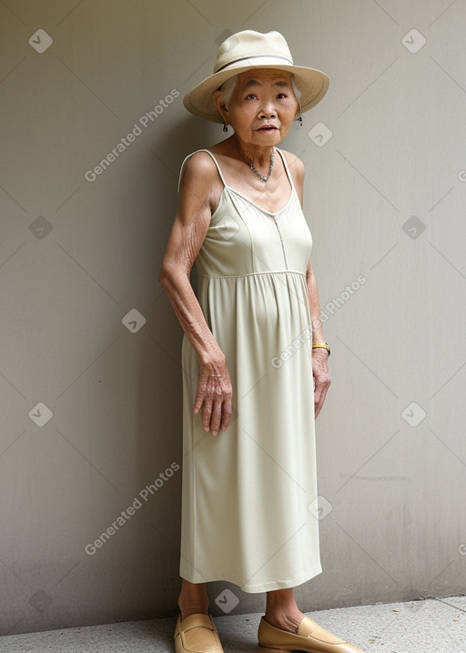 Thai elderly female with  blonde hair