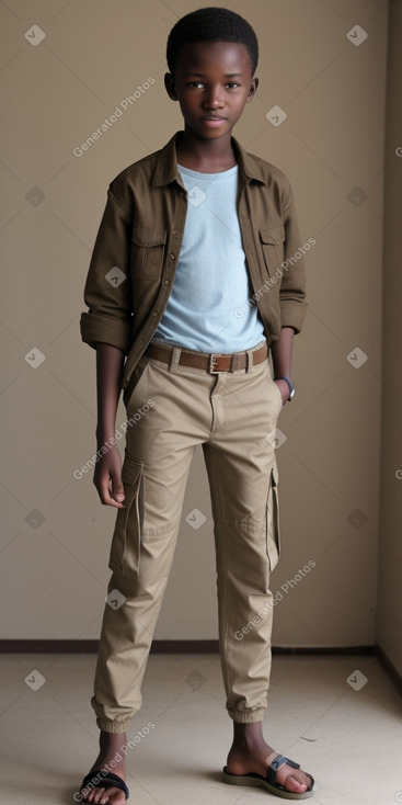 Zimbabwean teenager boy with  brown hair