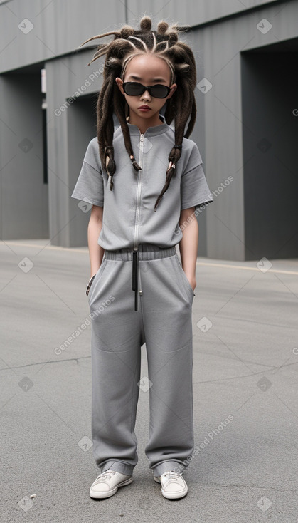 Taiwanese child boy with  gray hair