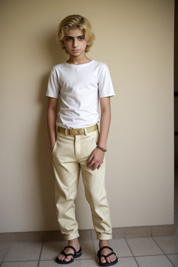 Iraqi teenager boy with  blonde hair