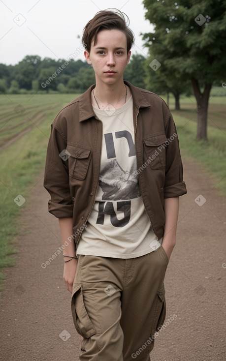 Malian adult non-binary with  brown hair