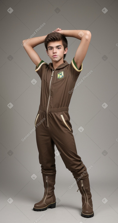 Brazilian teenager boy with  brown hair