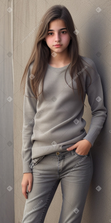 Israeli teenager girl with  gray hair