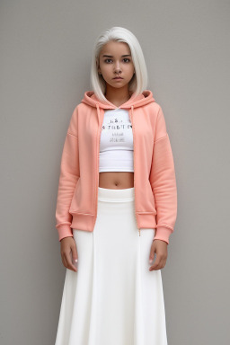 Teenager girl with  white hair