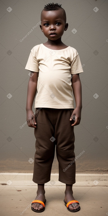 Zambian infant boy with  brown hair