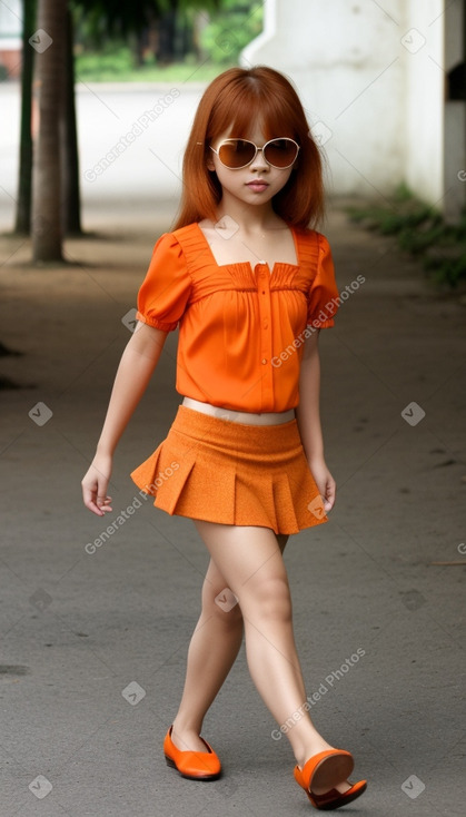 Thai child girl with  ginger hair