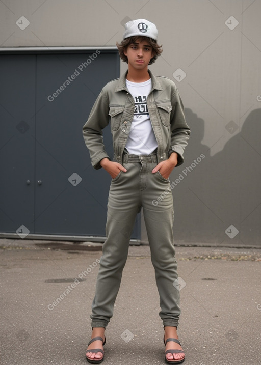 Teenager boy with  gray hair