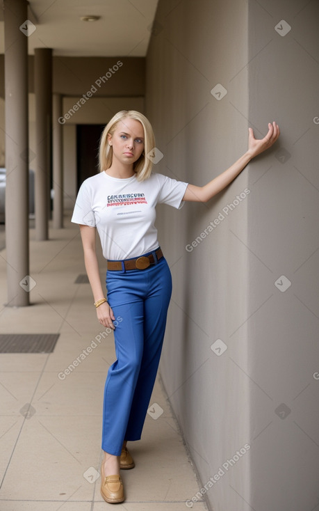 Zimbabwean adult female with  blonde hair