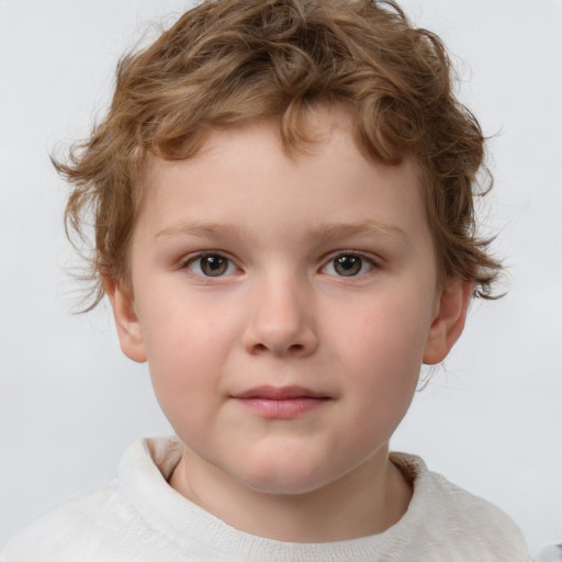 Neutral white child male with short  brown hair and brown eyes