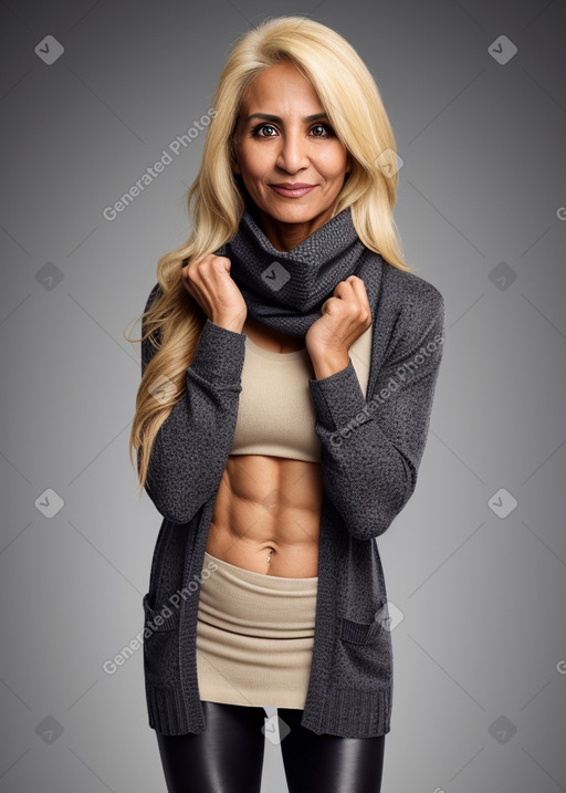 Saudi arabian middle-aged female with  blonde hair