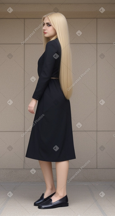 Azerbaijani adult female with  blonde hair