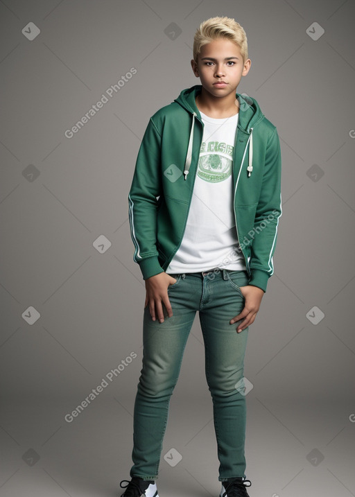 Nicaraguan teenager boy with  blonde hair