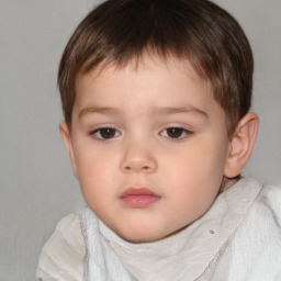 Neutral white child male with short  brown hair and brown eyes