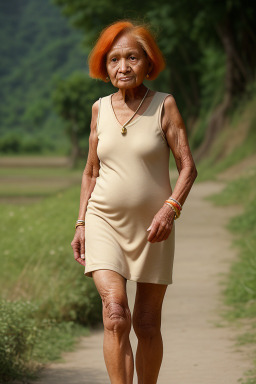 Nepalese elderly female with  ginger hair