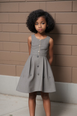 African american child girl with  gray hair