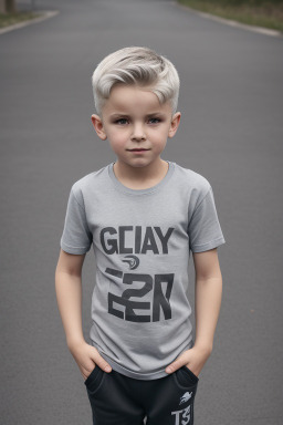 Czech child boy with  gray hair