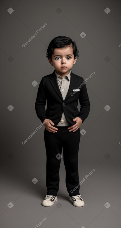 Costa rican infant boy with  black hair