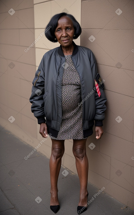 Kenyan elderly female with  black hair