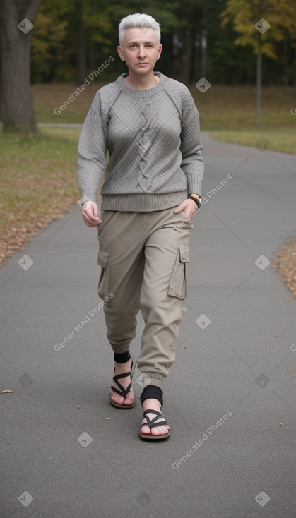 Lithuanian adult non-binary with  gray hair