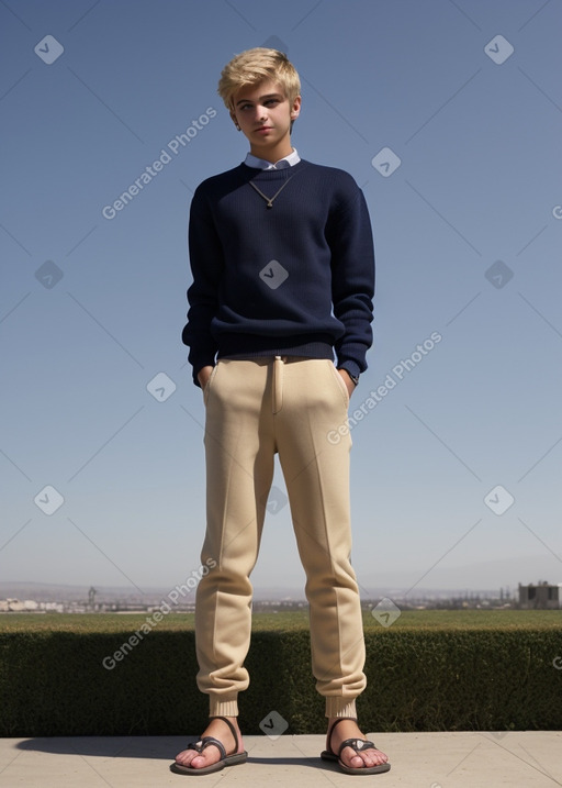 Armenian teenager male with  blonde hair