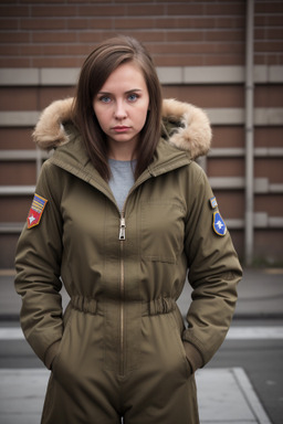 Russian adult female with  brown hair