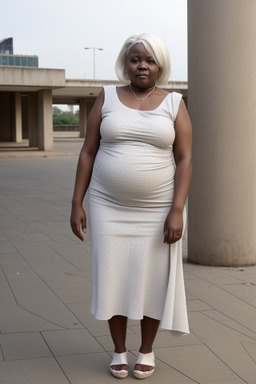 Zambian middle-aged female with  white hair